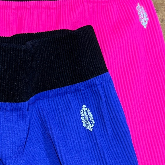 2pc Free People Movement Prajna Malibu Pink Blue Shorts Sz M L Yoga Running Gym - Picture 2 of 8